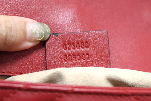 Gucci Red Marmont Matelasse Super Mini Chain Bag 476433
