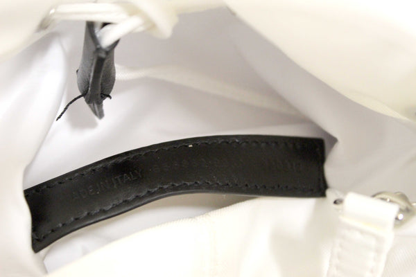Balenciaga White Nylon XS Wheel Drawstring Bucket Bag