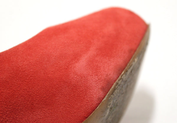 Louis Vuitton Red Suede Leather Pumps Shoes Size 37