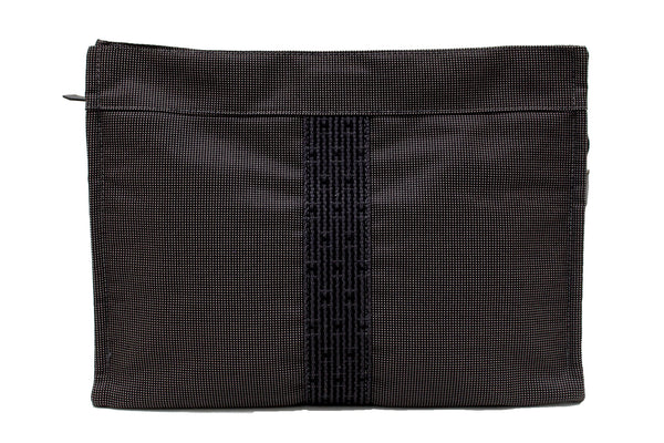 Hermes Grey Toile H Canvas Herline Clutch