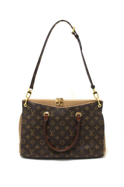 Louis Vuitton Classic Monogram with Dune Calfskin Leather Pallas Handbag