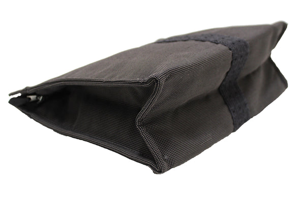 Hermes Grey Toile H Canvas Herline Clutch