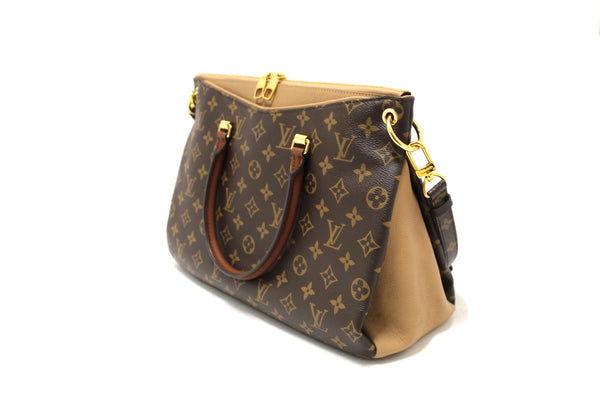 Louis Vuitton Classic Monogram with Dune Calfskin Leather Pallas Handbag