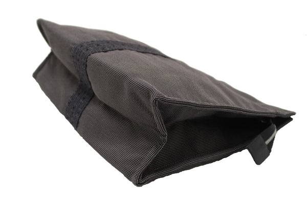 Hermes Grey Toile H Canvas Herline Clutch