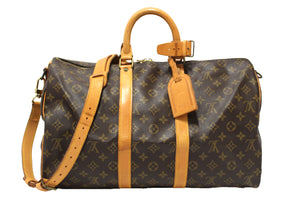 Louis Vuitton Classic Monogram Keepall Bandouliere 45 Travel Bag