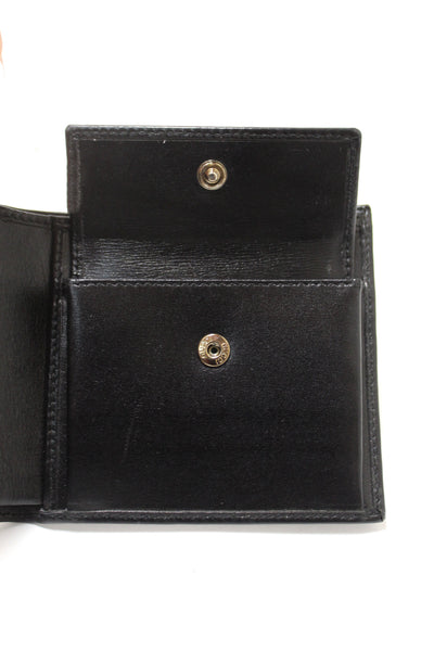New Gucci Black Smooth Leather Square Bi-fold Men's Wallet 162838