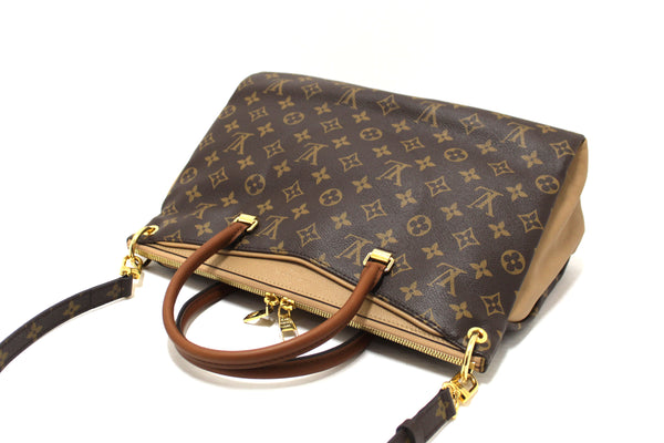 Louis Vuitton Classic Monogram with Dune Calfskin Leather Pallas Handbag