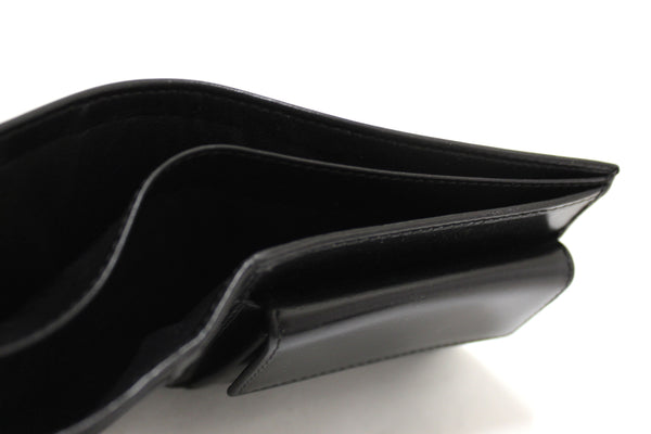 New Gucci Black Smooth Leather Square Bi-fold Men's Wallet 162838