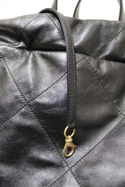 Chanel Black Chanel 22 Calfskin Leather Drawstring Chain Backpack