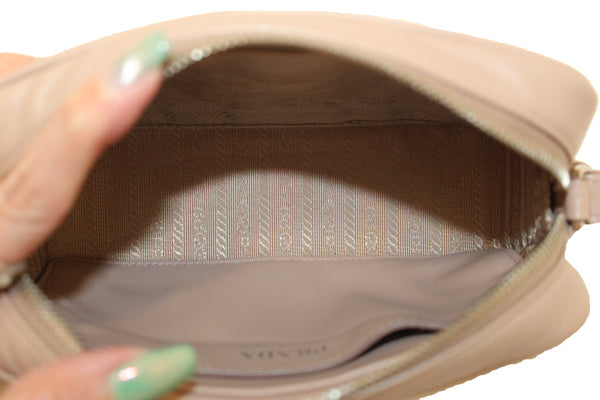 Prada Camera Diagramme Mini Pink Quilted Crossbody Bag