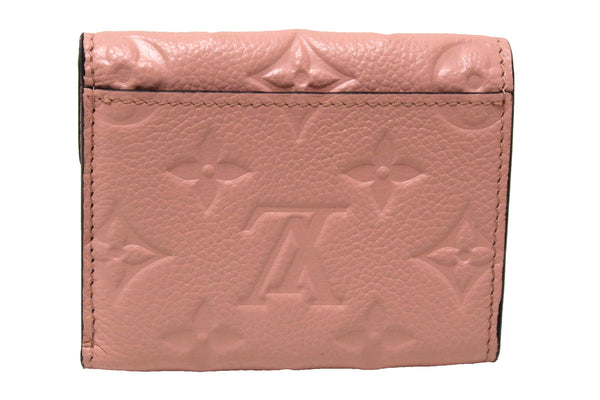 Authentic Louis Vuitton Pink Monogram Empreinte Leather Zoe Wallet