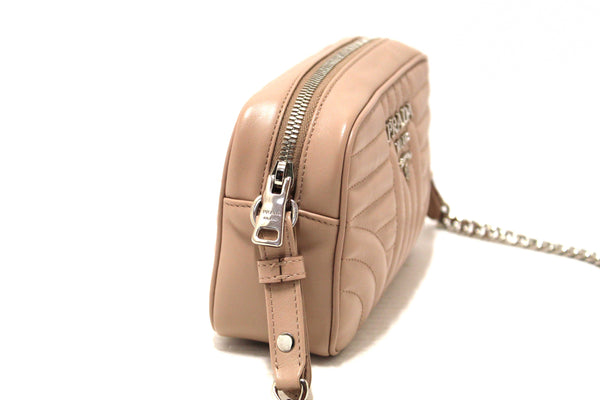 Prada Camera Diagramme Mini Pink Quilted Crossbody Bag