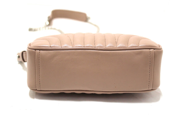Prada Camera Diagramme Mini Pink Quilted Crossbody Bag
