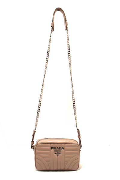 Prada Camera Diagramme Mini Pink Quilted Crossbody Bag