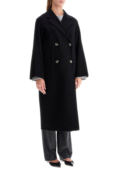 clara double-breasted wool coat IO1123F1105 BLACK