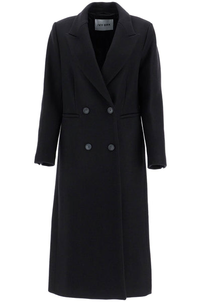 cayenne double-breasted wool coat IO1123F1122 BLACK