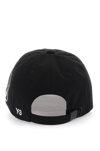 Y-3 cappello baseball con patch logo morphed IR5773 BLACK