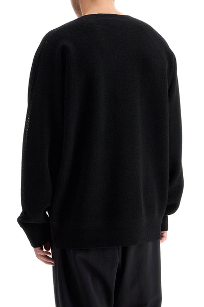 wool crewneck pullover IW7483 BLACK