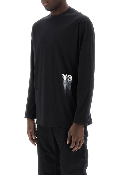 long-sleeved t-shirt with logo print IZ3122 BLACK