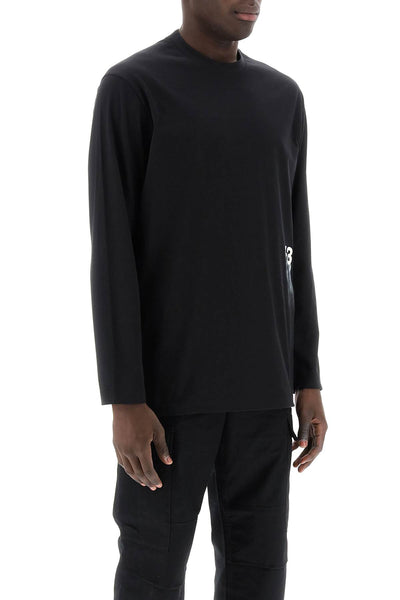 long-sleeved t-shirt with logo print IZ3122 BLACK