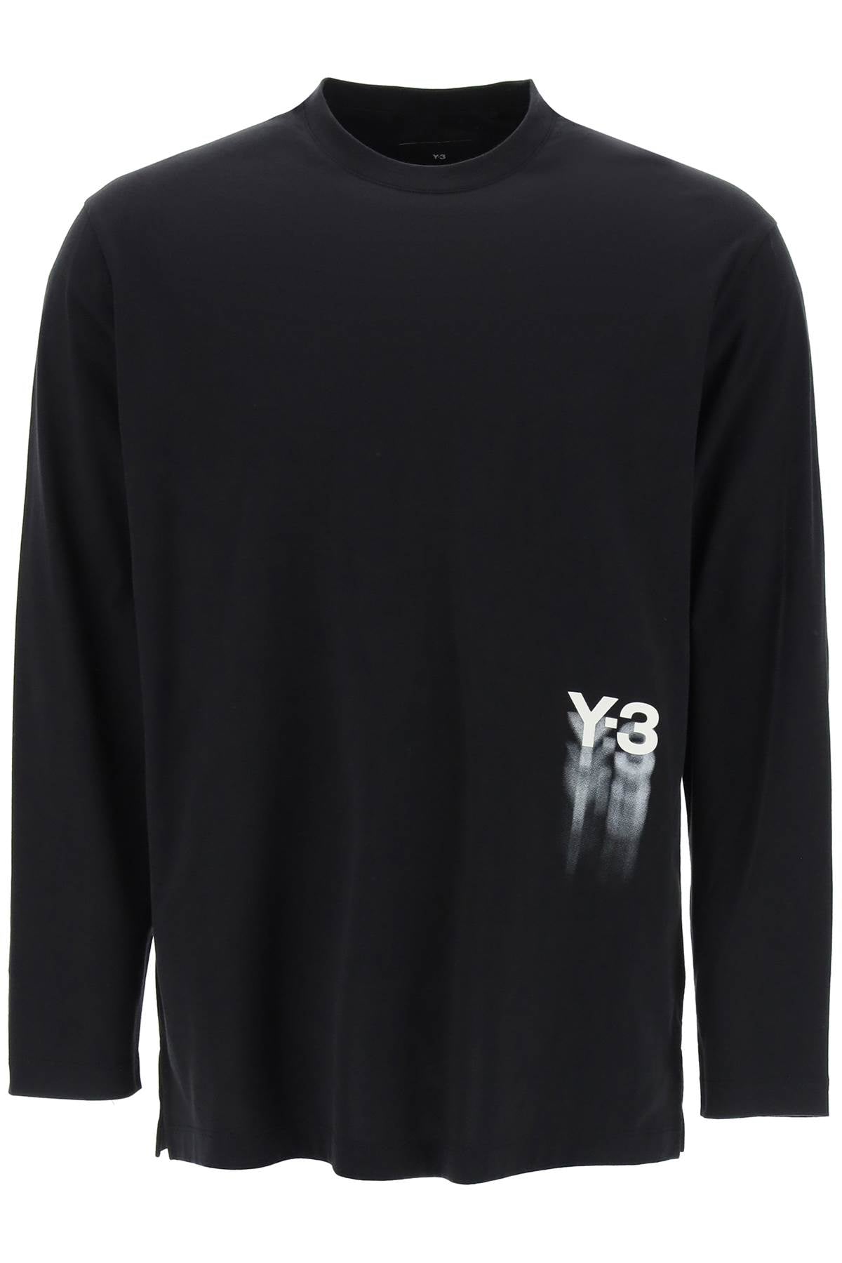 long-sleeved t-shirt with logo print IZ3122 BLACK