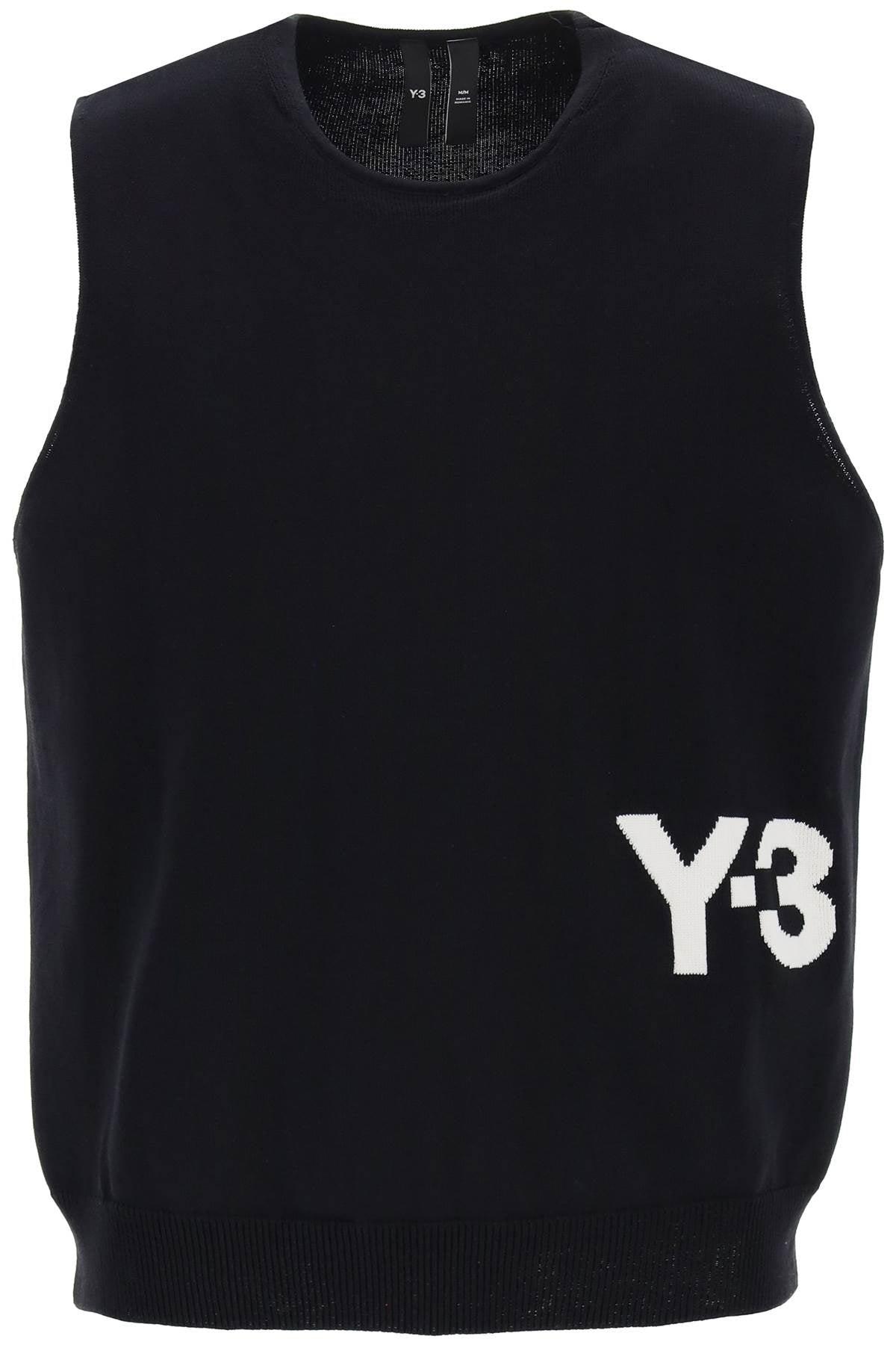 knitted logo vest in seven IZ3168 BLACK