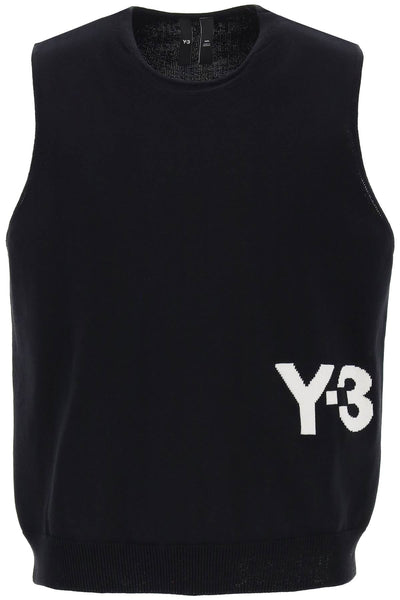 knitted logo vest in seven IZ3168 BLACK