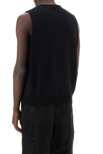 knitted logo vest in seven IZ3168 BLACK