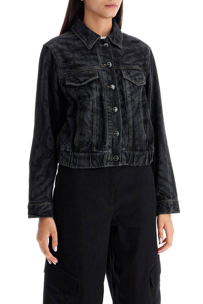 cut

short denim jacket with laser-cut J1484 BLACK