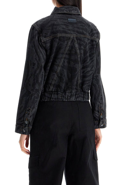 cut

short denim jacket with laser-cut J1484 BLACK