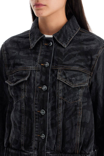 cut

short denim jacket with laser-cut J1484 BLACK