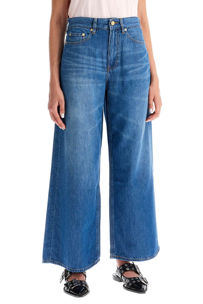 lightweight denim wide leg jeans J1487 MID BLUE VINTAGE