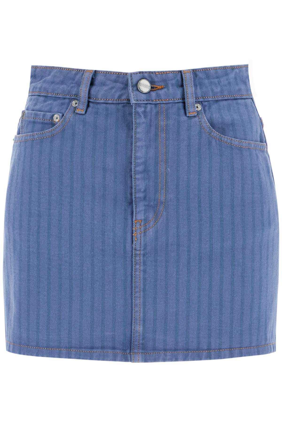 "striped overdyed denim mini J1504 COUNTRY BLUE