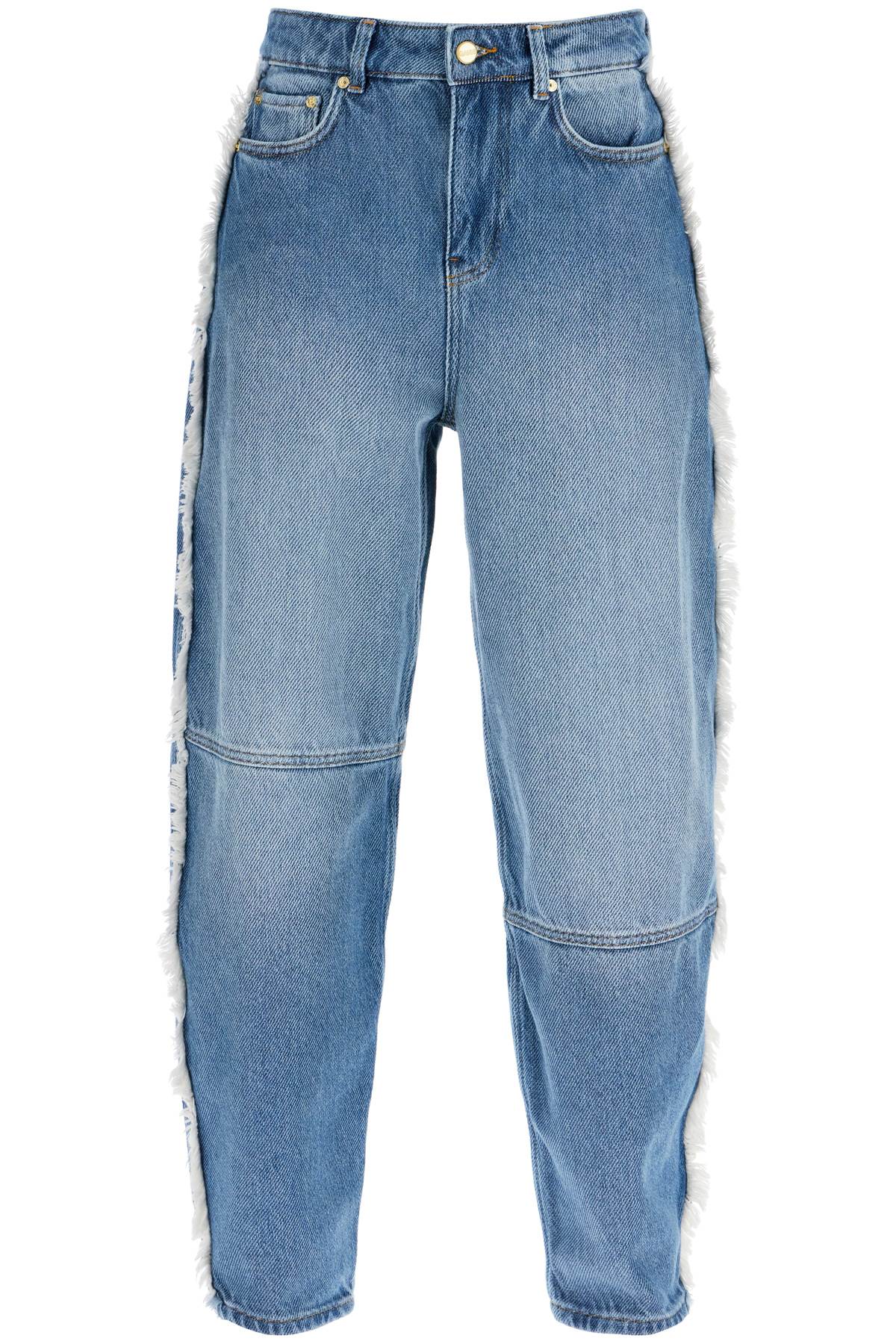 GANNI distressed barrel jeans with J1602 MID BLUE STONE | Italystation.com - Shop Now at italystation.com