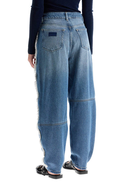 GANNI distressed barrel jeans with J1602 MID BLUE STONE | Italystation.com - Shop Now at italystation.com