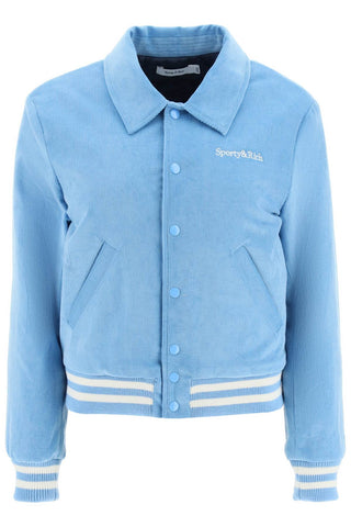 corduroy varsity jacket JA761 BABY BLUE