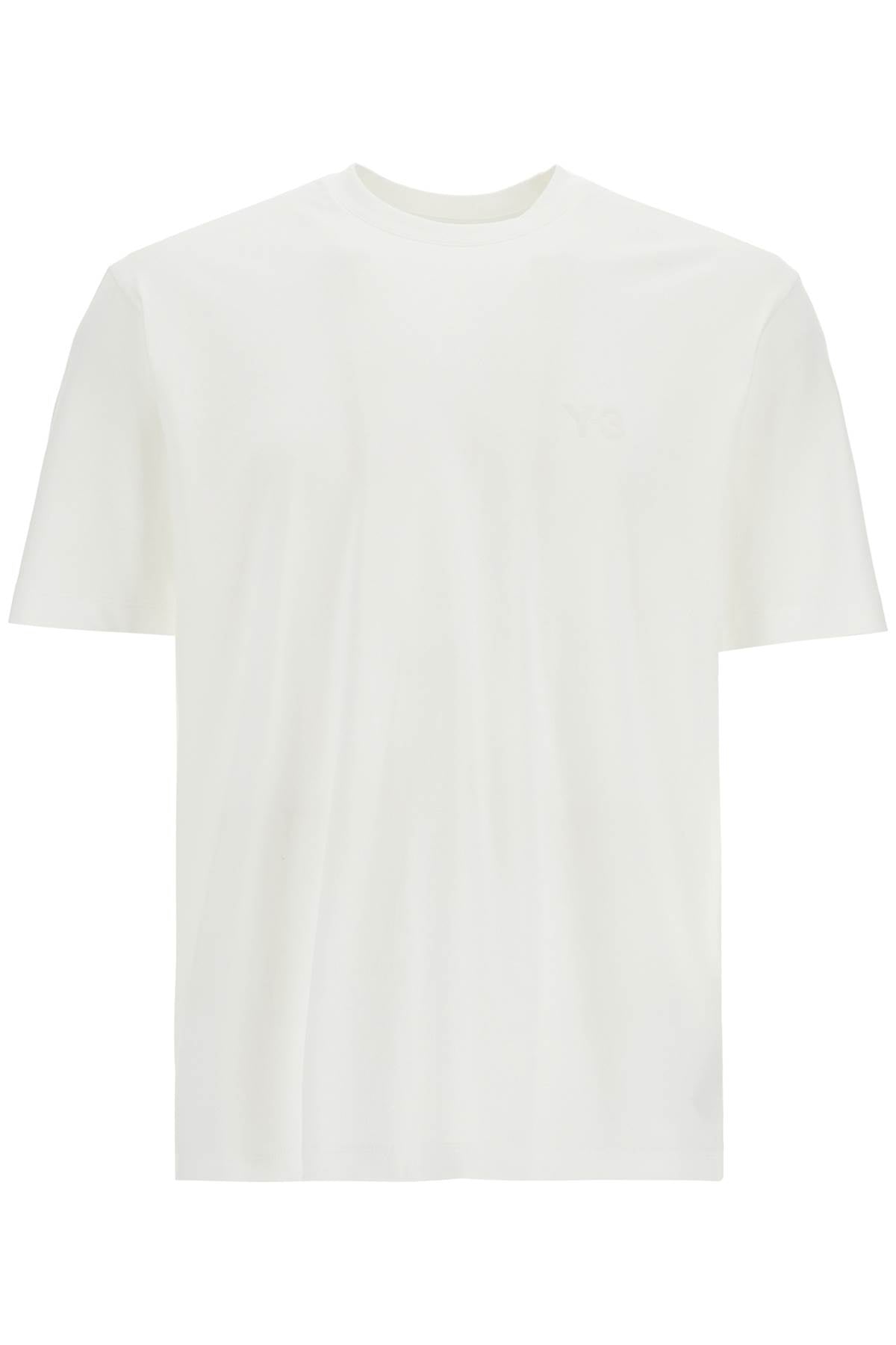 Y-3 white cotton t-shirt with wide neckline JD9829 WHITE | Italystation.com - Shop Now at italystation.com