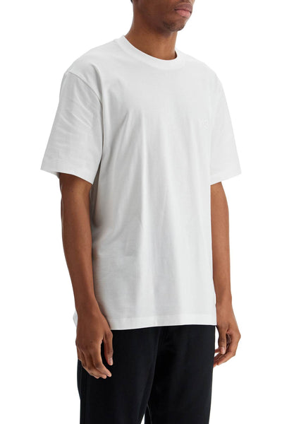 Y-3 white cotton t-shirt with wide neckline JD9829 WHITE | Italystation.com - Shop Now at italystation.com