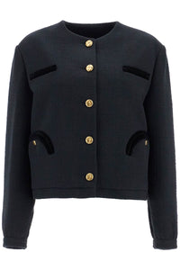 cropped black cotton bolero with golden buttons JKGBS01 MIS ESSE BLACK