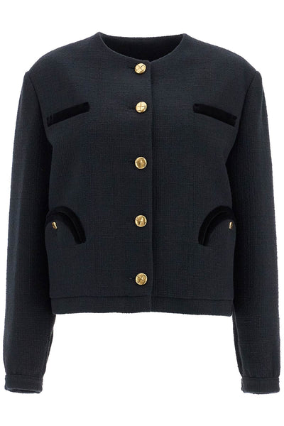 BLAZE MILANO cropped black cotton bolero with golden buttons JKGBS01 MIS ESSE BLACK