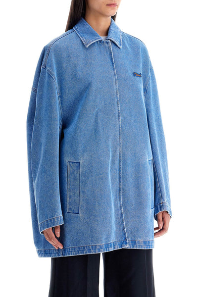 "oversized organic denim jacket JKJD0310X0 USCW91 COBALT