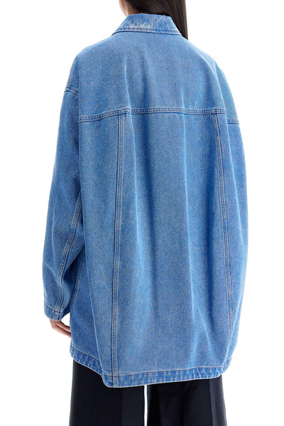 "oversized organic denim jacket JKJD0310X0 USCW91 COBALT