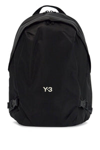 black minimalist backpack in recycled polyester with padded straps JP4745 BLACK