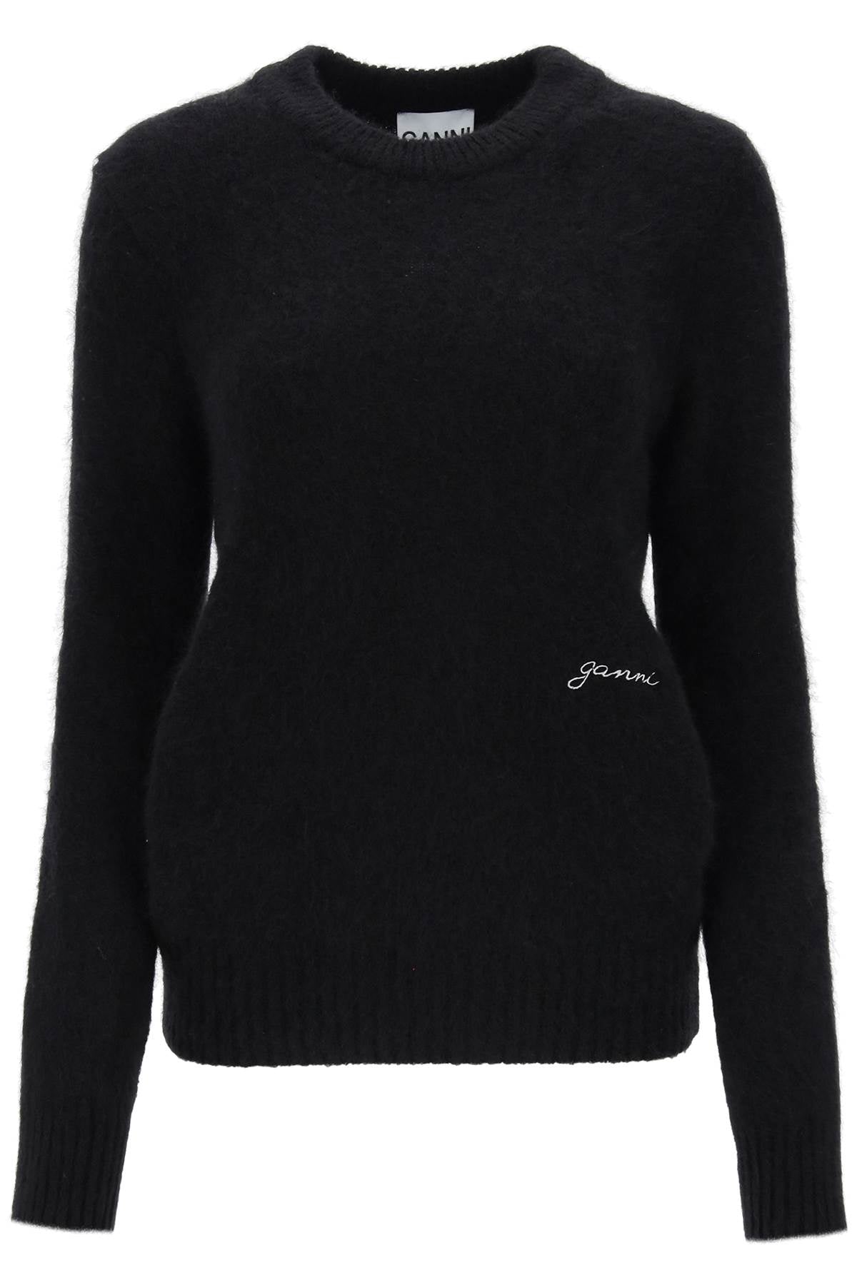 brushed alpaca and wool sweater K2105 BLACK