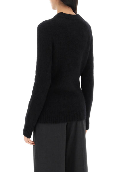 brushed alpaca and wool sweater K2105 BLACK