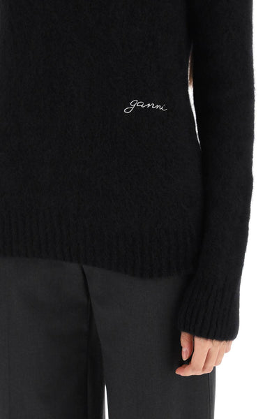 brushed alpaca and wool sweater K2105 BLACK
