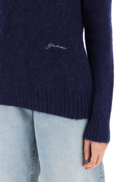 brushed alpaca and wool sweater K2216 SKY CAPTAIN