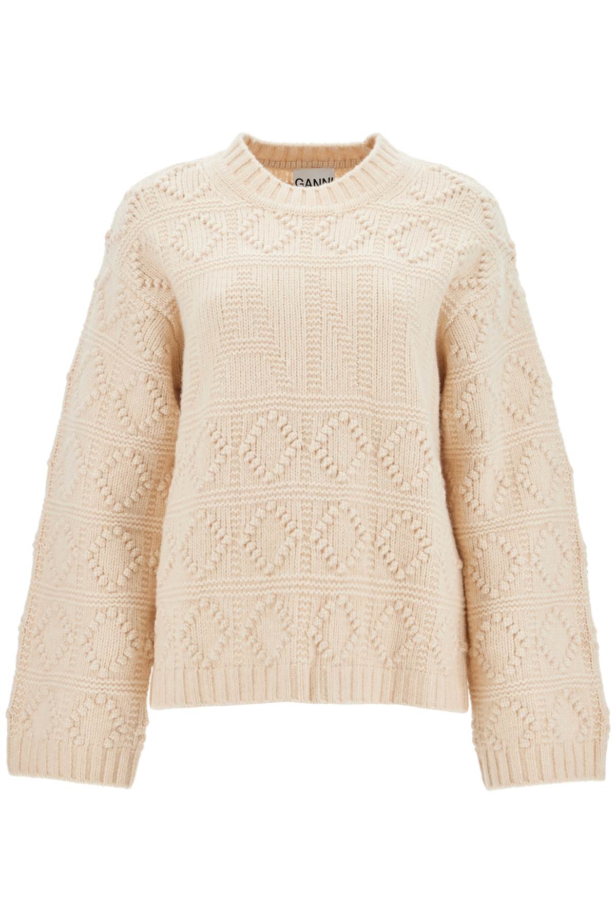 wool and cotton blend pullover K2220 EGRET