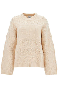 wool and cotton blend pullover K2220 EGRET