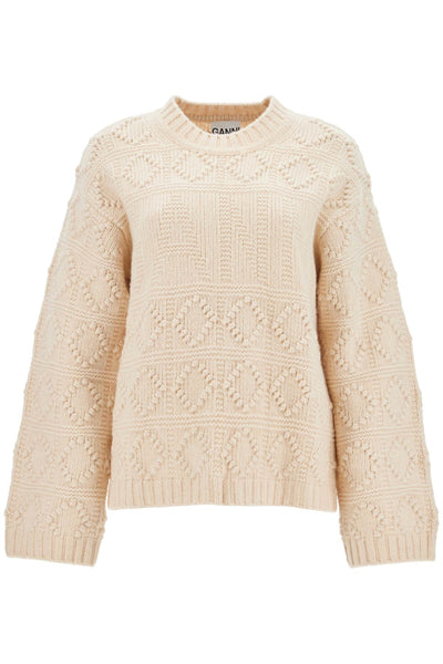 wool and cotton blend pullover K2220 EGRET